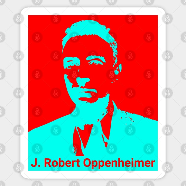 Oppenheimer - Blue on Red Sticker by Distinct Designs NZ